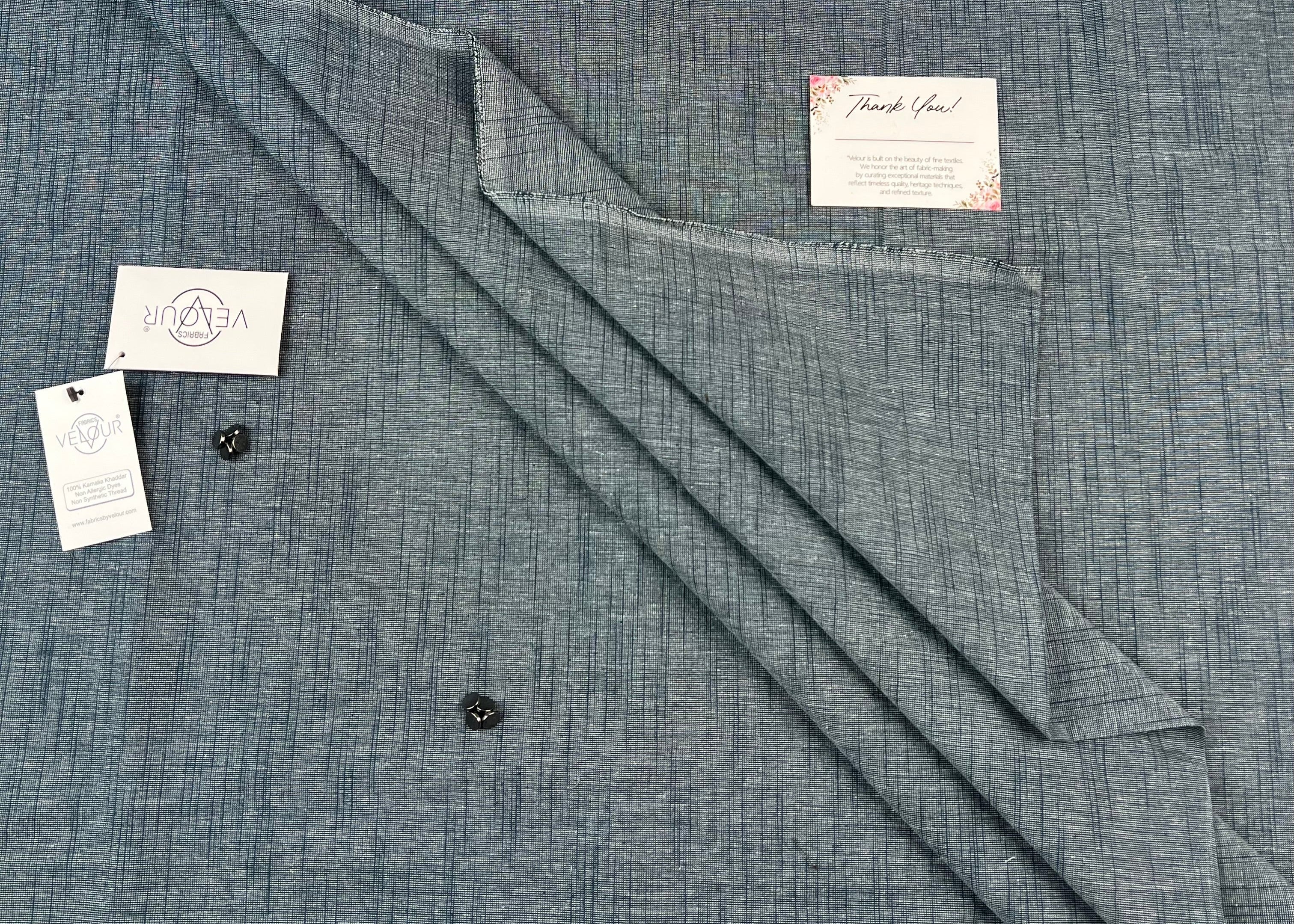 SLUB WINTER KHADDAR- DARK TEAL GREEN